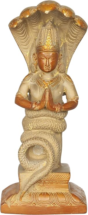Exotic India Patanjali - Brass Statue - Color Amazing Cemented Gold Color