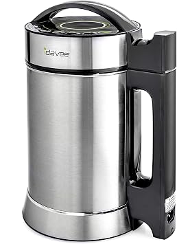 Brand - IAE15-1.9 Liter Automatic Hot Soy Milk Almond, Rice, Quinoa Milk Soup, Porridge & Cold Juice Maker - 2 Layer Stainless Steel - Recipe Booklet
