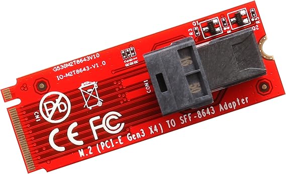 M.2 Mini-SAS HD to U.2 Cable (SFF-8643 to SFF-8639) Connector for U.2 PCIe-NVMe SSD U2 U.2 Kit Cable Included SI-ADA40121