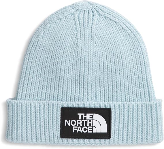 The North Face Kids' Baby Logo Box Beanie | Woven Logo Patch, Cuffed Design, Sustainable Fabric