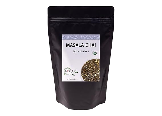 Masala Chai, Organic Loose Leaf Tea, Unsweetened - Black Tea - Caffeine | Traditional Indian Spices Cardamom, Cinnamon, Fennel | bulk 8oz, 80-100 cups | The Spice Hut, First Sip of Tea