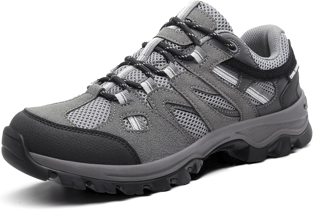CAMELSPORTS Mens Hiking Shoes Walking Shoes for Men Outdoor Leather Mesh Lightweight Trail Sneakers