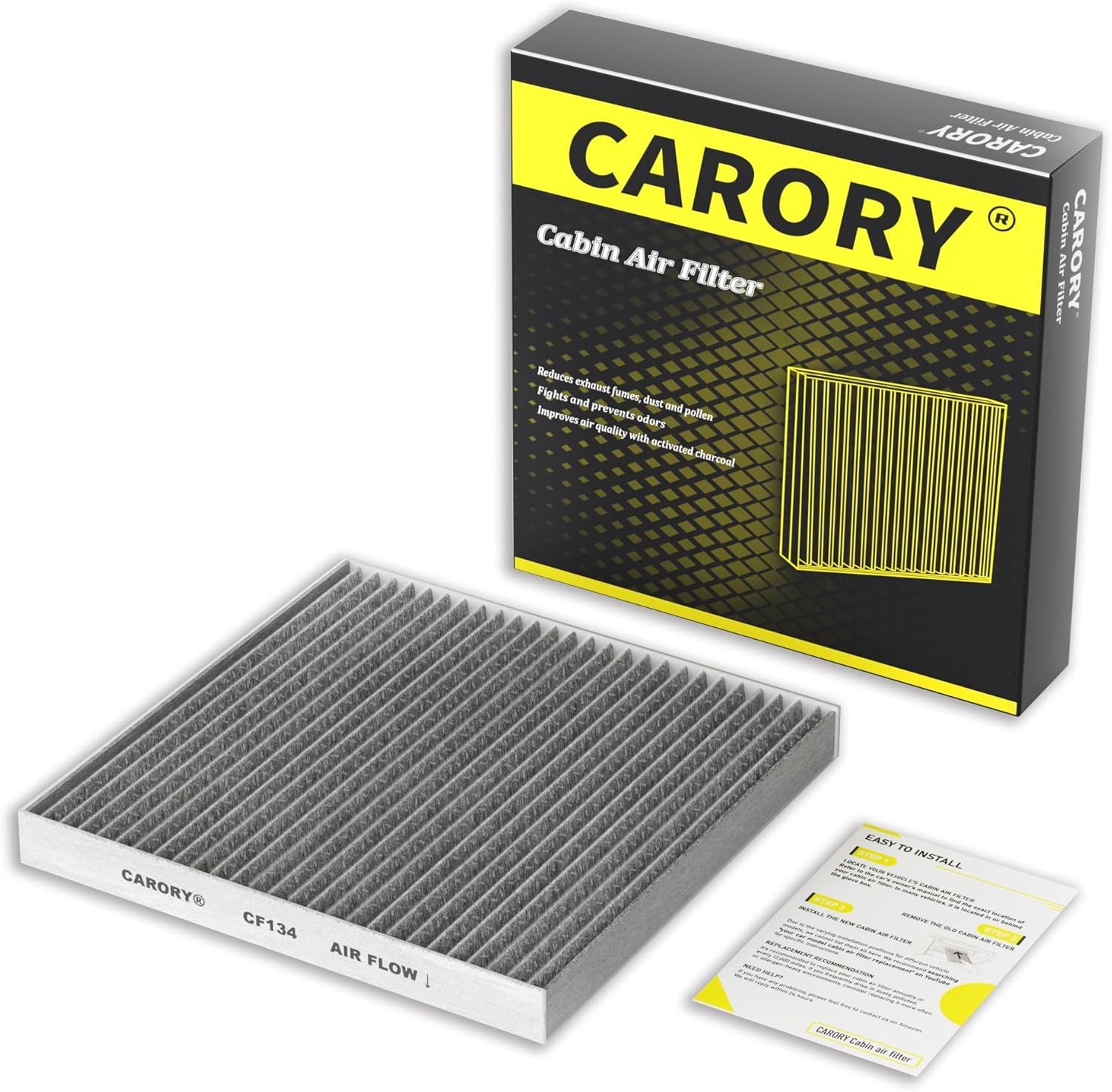 Cabin Air Filter wActivated Carbon for Select 2001-2024 Honda, Acura Models - Accord, Civic, Crosstour, CRV, Odyssey, Passport, Pilot, Ridge line, MDX, RDX, RL, RLX, TL, TLX, TSX, ZDX