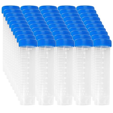 50 ml Conical Centrifuge Tube with Skirt, Self-Standing, up to 12000xg, Polypropylene (PP) (Pack of 50)