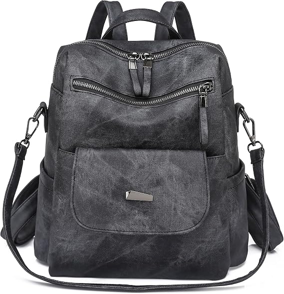 Women Backpack Waterproof Anti-Theft Lightweight PU Fashion Travel Multipurpose Convertible Purse Shoulder Bag Handbag Backpack