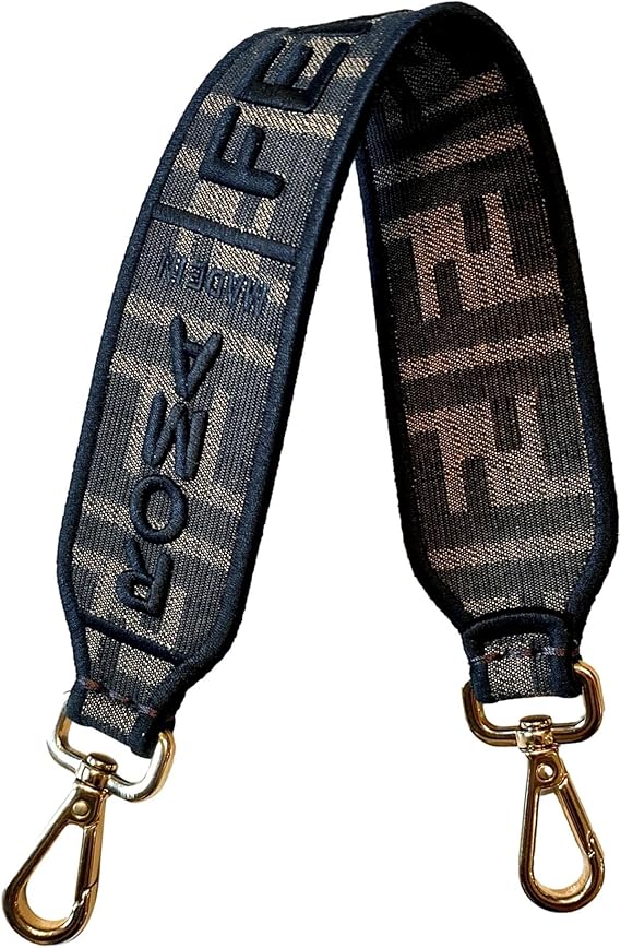 FENDI Roma Amor Embroidered Zucca Canvas Brown Mini Strap