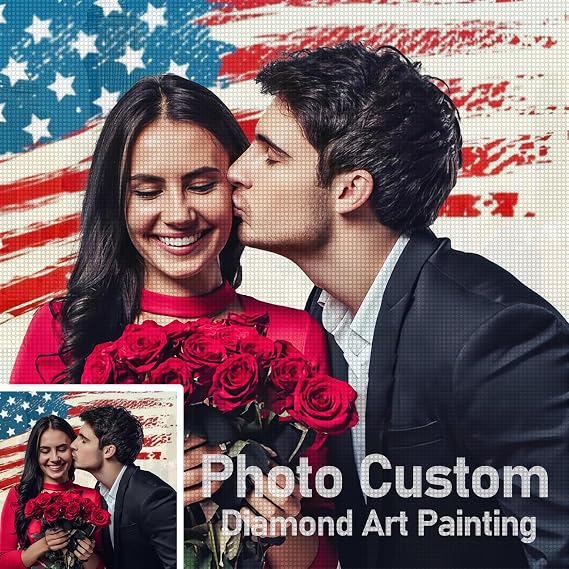 Mougins 5D Custom Diamond Art Painting, DIY Personalized Diamond Art Photo Custom Your Own Picture, Painting by Diamond Pictures Kits, Paint by Numbers for Adults