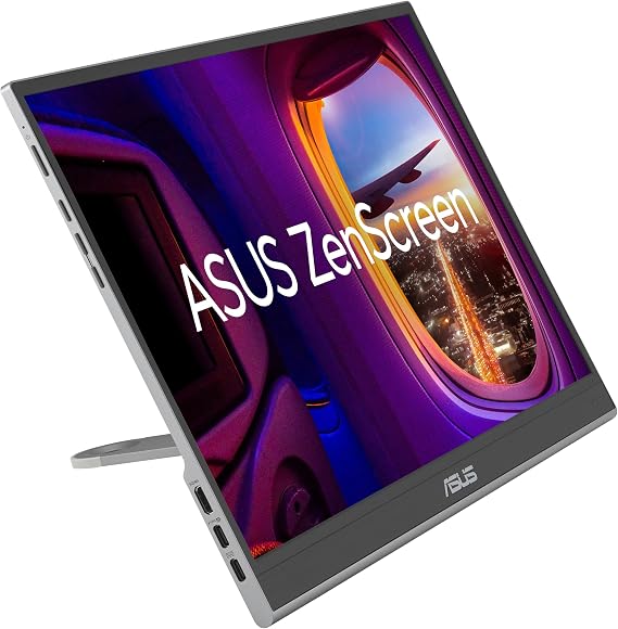 ASUS ZenScreen 16" OLED USB-C Portable Monitor MQ16AHE - Full HD, 100% DCI-P3, 1ms HDR-10, Mini HDMI, Eye Care, Proximity Sensor, 360° Kickstand, Laptops, Smartphones