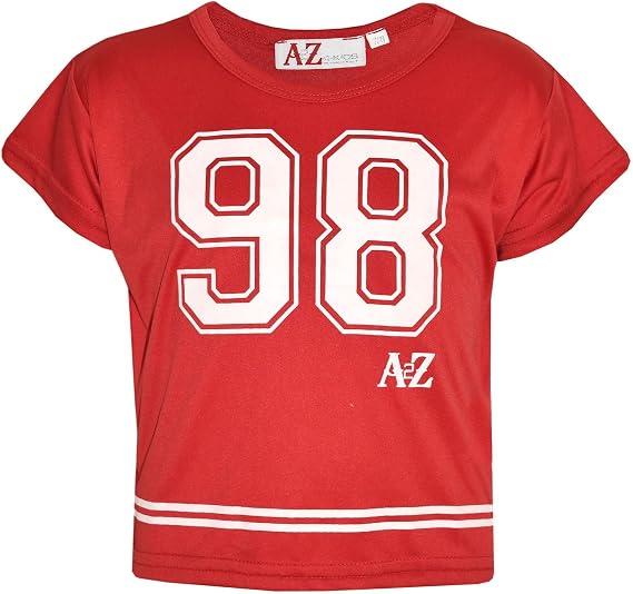 A2Z 4 Kids Girls 98 Print Crop T Shirt Short Sleeve Ages 5-13