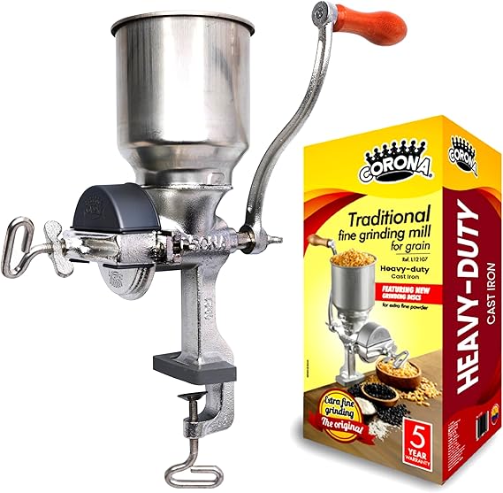 Corona Manual Grain Mill, Molino para Moler Maiz, Cast Iron Grinder