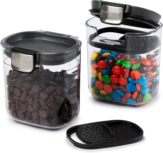 Progressive PKS-401 1.5 Cup Mini Prokeeper+ Airtight Silicone Seal Storage Container Great For Spices & Baking Acessories (2- Piece)