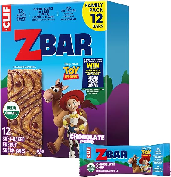 Zbar Chocolate Chip Soft-Baked Snack Bars, Organic Granola Bars, 12ct