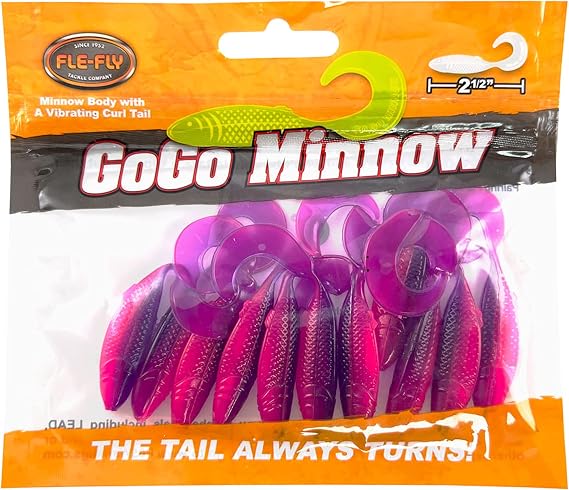 Go Go Minnows Soft Plastic Baits with Vibrating Curl Tail