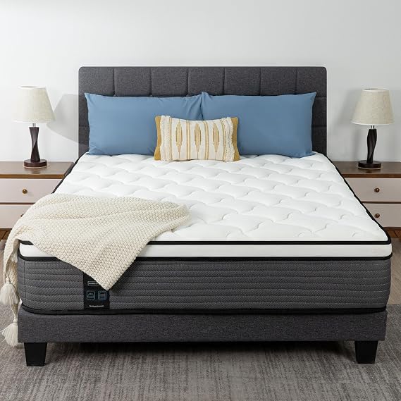 Queen 12' 'Medium Hybrid Mattress, with Pocket Spring, Bed in-a-Box