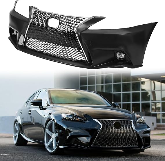 Front Bumper Compatible with 2006-2013 Lexus IS250 IS350 Conversion GS F-Sport Black