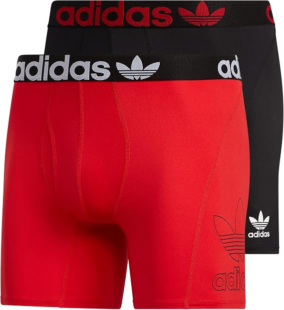 adidas Originals mens Trefoil Athletic Comfort Fit Boxer Brief Underwear (2-pack)