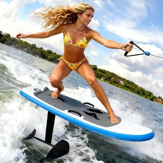 Inflatable Hydrofoil Board with Foil for Surfing and Paddleboarding - Ideal for Water Sports and Foiling Adventures