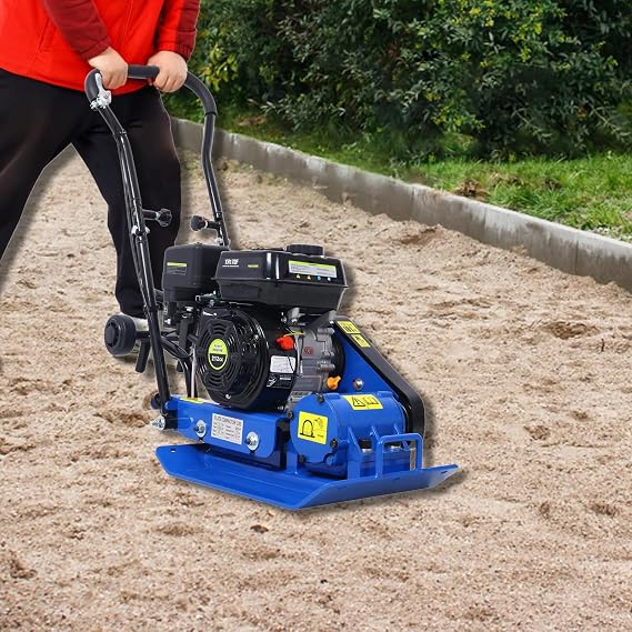 Plate Compactor, Compactor Machine, 7.0HP 212cc 12000N Force Construction Concrete Tamper Machine Power Paver 20''x 14'' Plate