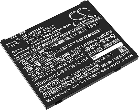 Replacement Battery Compatible for ET56 ET51 Windows OS ET51AE-W12E ET51 ET51CE-G21E-00NA ET51AT-W12E (3200mAh/7.6V), BTRY-ET51-8IN3-01 BTRY-ET5X-8IN3-01 Battery