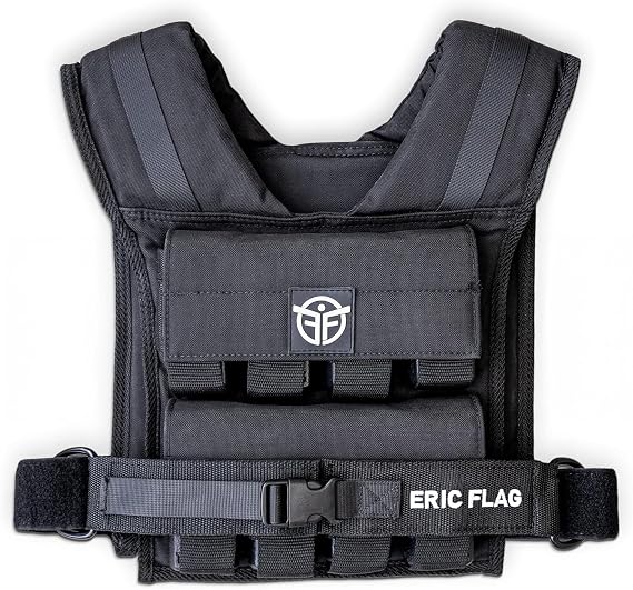 40 lb Weighted Vest for Men & Women - Adjustable 0-40 lb with 16 Iron Weight, Heavy-Duty for Calisthenics, Running and Walking - Compact 1000D Oxford - Weighted Vest with Removable Weights