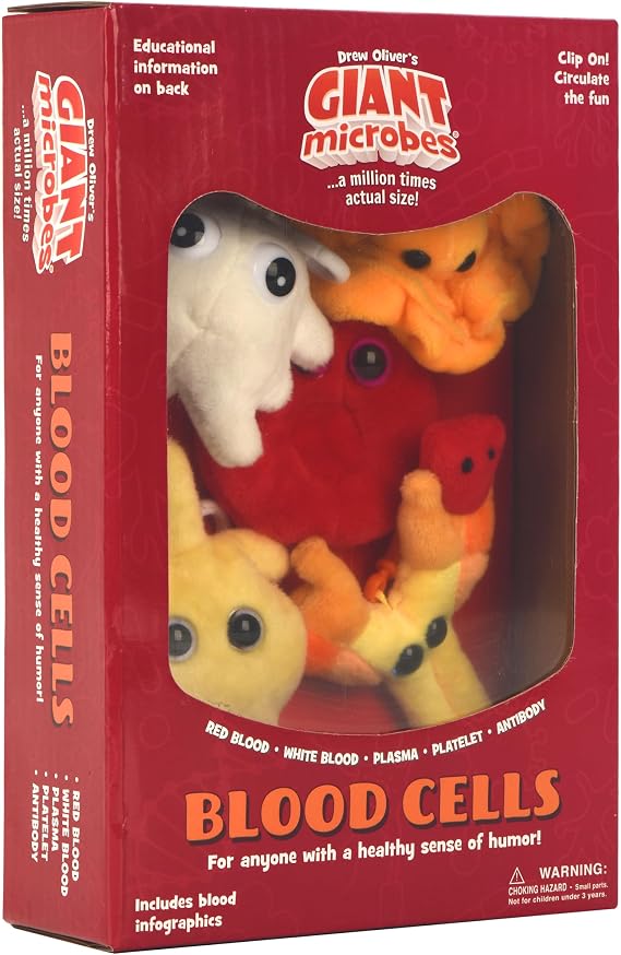 GIANT MICROBES Blood Cells Themed Gift Box, Plush Keychains