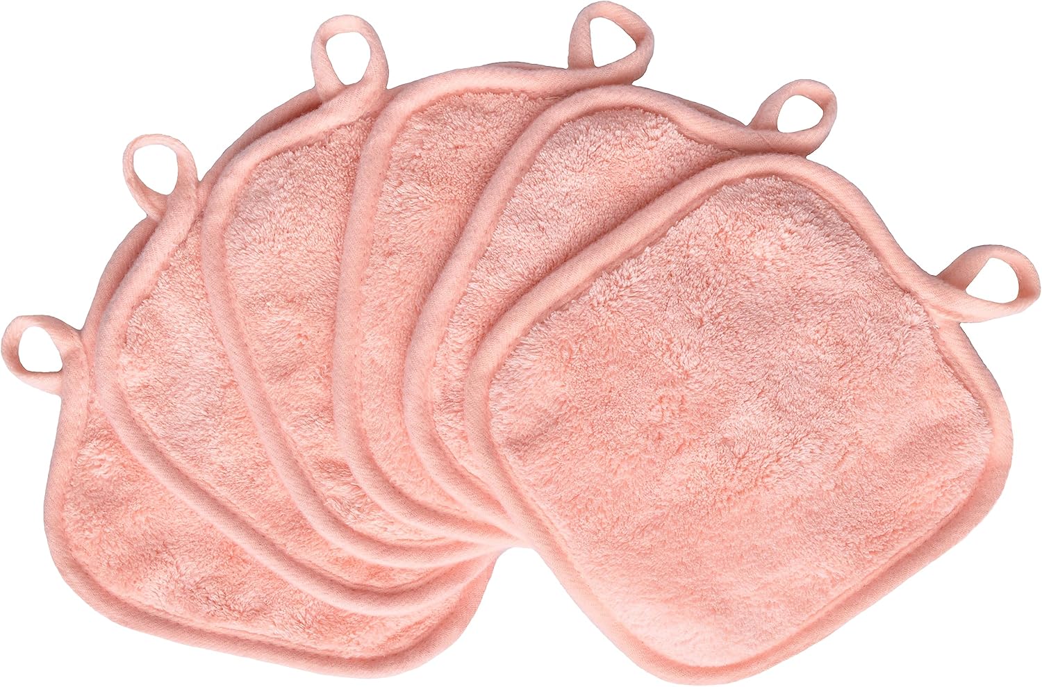 Makeup Remover Cloths for Face, Eye, Lips - Reusable Makeup Remover Pads Soft Microfiber Facial Cleansing Cloths 5 x 5 inch 6 Pack (Coral)