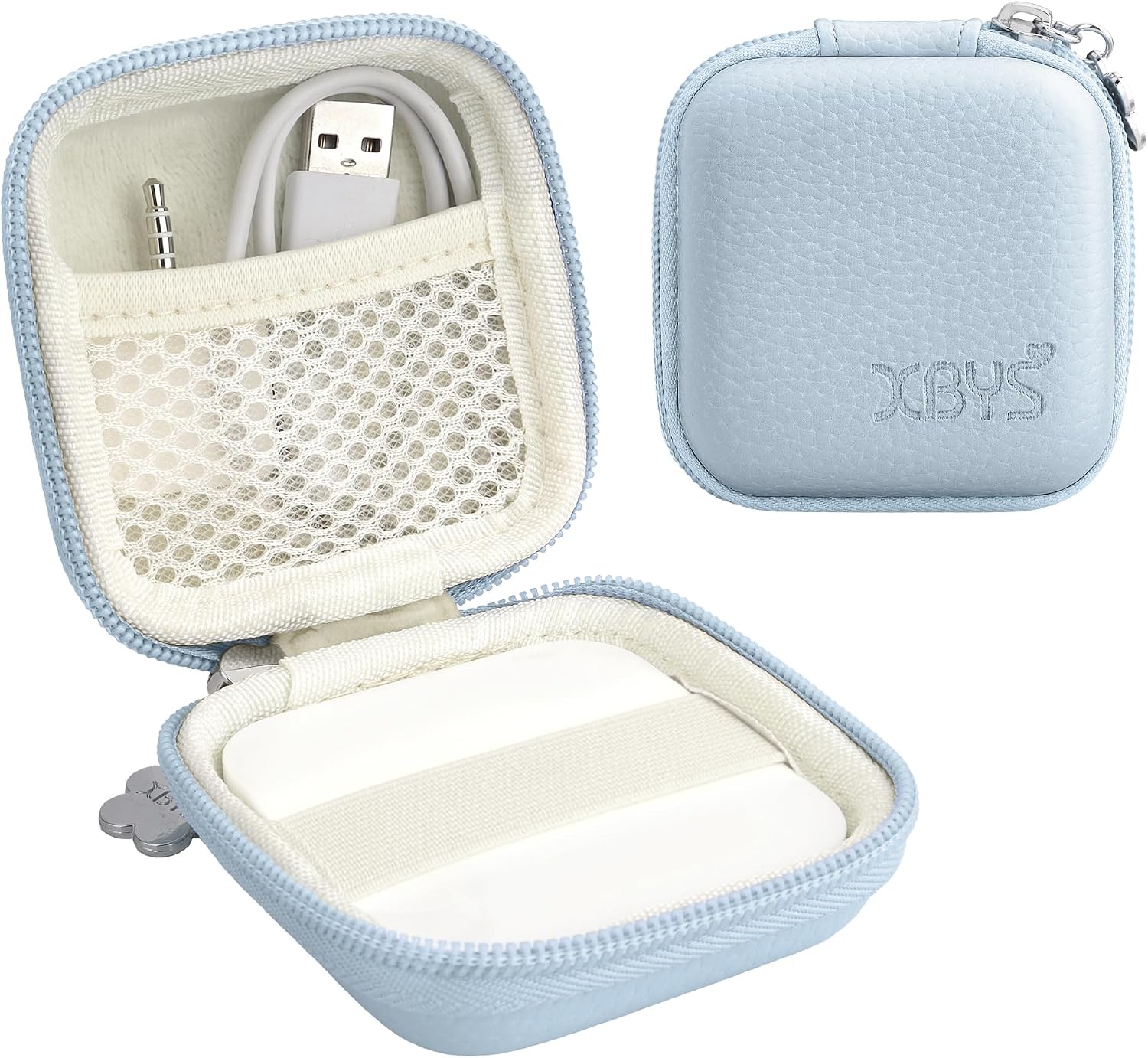 Card Reader Case for Square Contactless & Chip Reader 1st2nd Gen, Mini Hard Shell Carrying Bag, Fits Credit Card Scanner, USB Cables & Small Accessories Blue