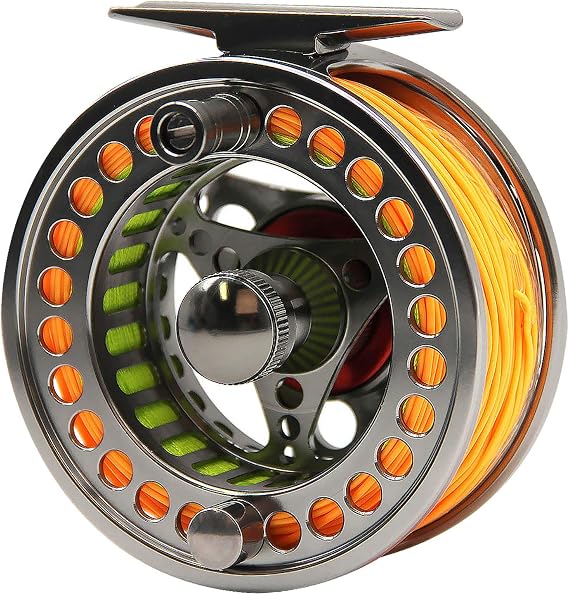 EX-ALC Fly Reel 3/4 5/6 7/8 9/10WT CNC Machined Large Arbor Aluminum Fly Fishing Reels Silver/Gunsmoke Fly Reels