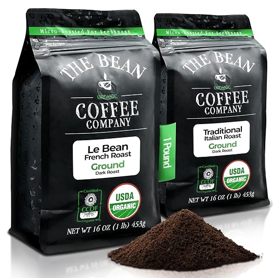 The Bean Organic Coffee Co. Variety Pack, Ground, 16 oz Bag