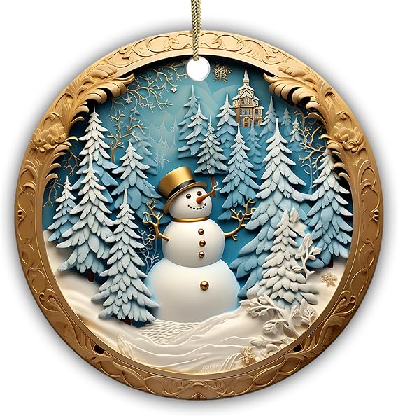 2026 Christmas Ornament, 3D Snowman | Festive Holiday Tree Decoration, Cute Winter Frosty, Keepsake Gift