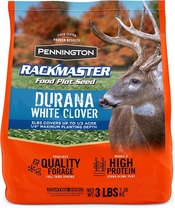 Pennington Rackmaster Durana White Clover Seed Food Plot Seed Mix, 3 lb