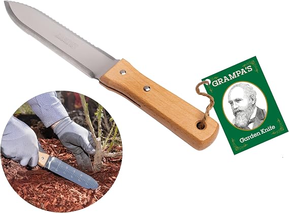 Grampa's Hori Hori Garden Knife with Sheath for Digging & Weeding