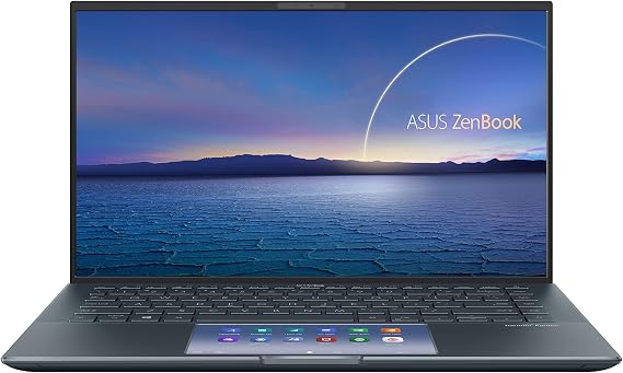 ASUSF ASUS ZenBook 14 Ultra-Slim Laptop 14 FHD NanoEdge Bezel Display, Intel Core i7-1165G7, NVIDIA MX450, 16GB RAM, 512GB SSD, ScreenPad 2.0, Thunderbolt 4, Windows 10 Pro, Pine Grey, UX435EG-XH74