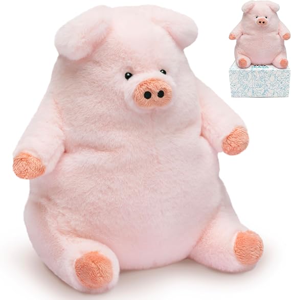 IKASA Pig Stuffed Animal, Ultra-Soft 10" Plush Toy, Gift Box Packing
