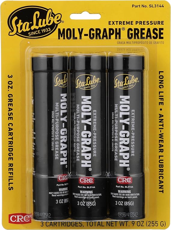 Sta-Lube Moly-Graph Extreme Pressure Multi-Purpose Grease SL3144 - [Pack of 3] 3 Wt Oz., Extreme Pressure, Multi-Purpose Molybdenum and Graphite Grease