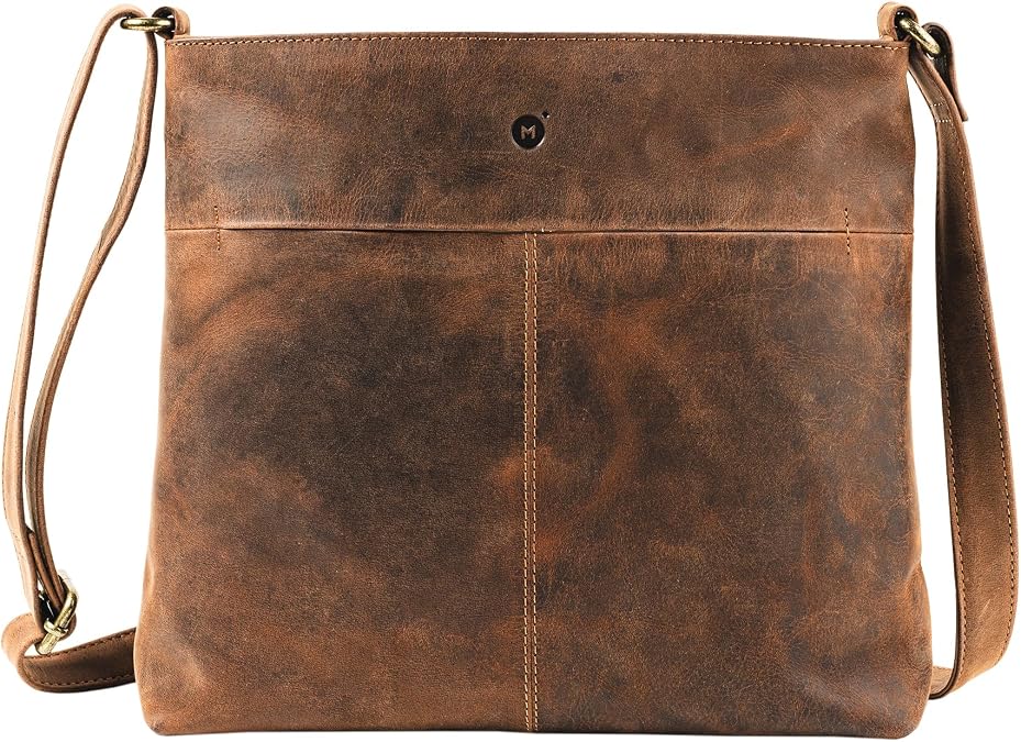 moonster Leather Crossbody Bag for Women Full-Grain Buffalo Leather