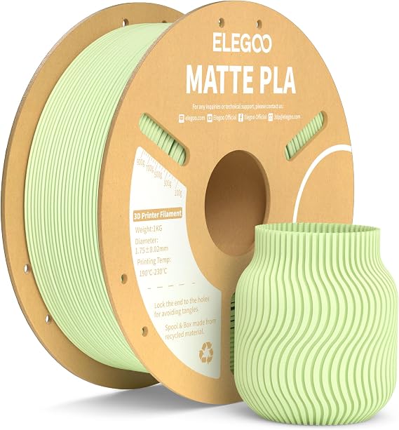 ELEGOO Matte PLA Filament 1.75 mm Mint Green 1 kg 3D Printer Filament PLA