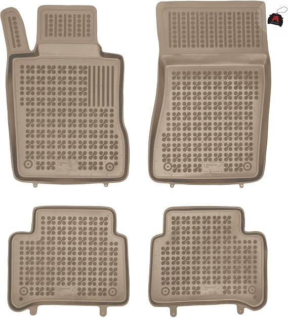 MOTOS Beige Rubber Car Floor Mat Fits Mercedes-Benz E-Class W211 2002-2009 Improve Your Travel Comfort with Non-Slip Mat Car - All-Weather Car Floor Mats Protection Against Dirt