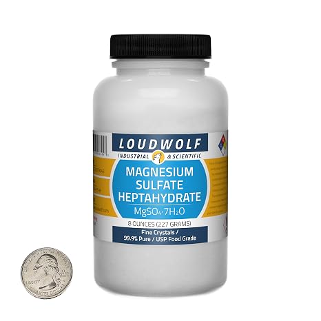 Magnesium Sulfate Heptahydrate / 8 Ounce Bottle / 99.9% Pure USP Food Grade/Fine Crystals