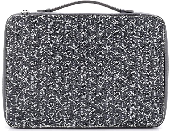 Pre-Loved Compagnon Universel A4 Bag Coated Canvas, Gray