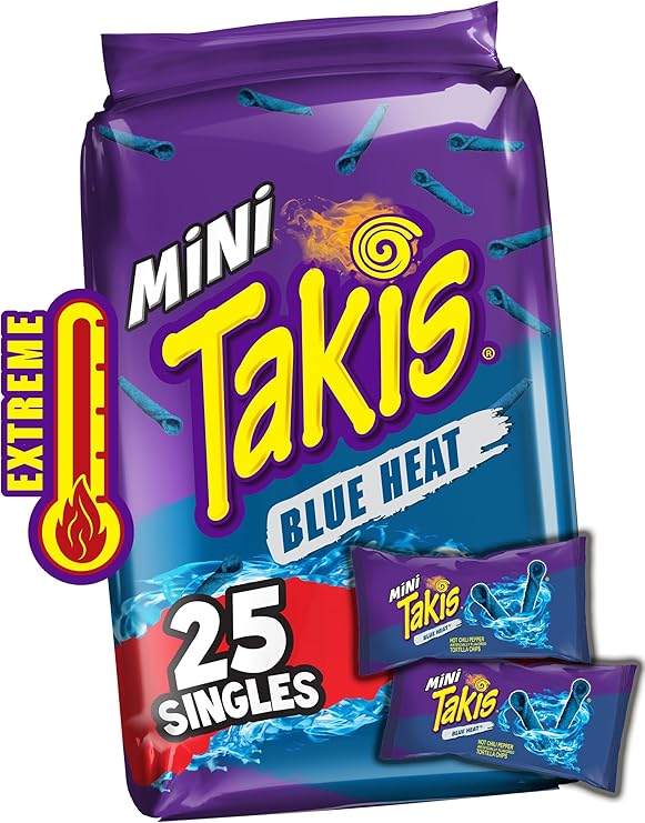 Takis Mini Rolled Tortilla Chips Multipack - Blue Heat, 25 Count / 1.23 oz