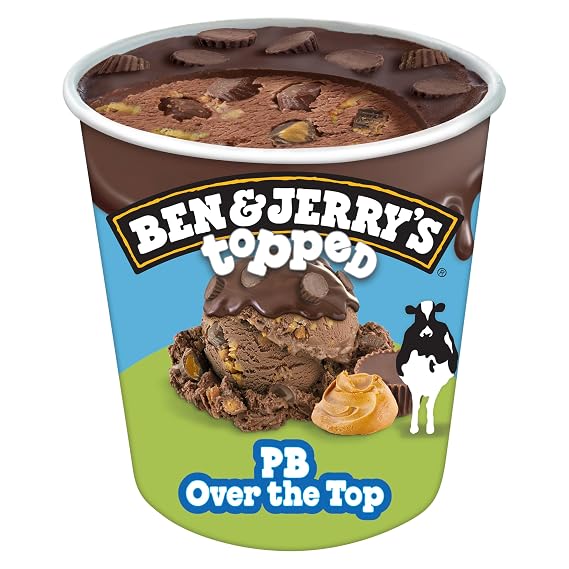 Ben & Jerry's Ice Cream PB Over the Top Topped Non-GMO 15.2 oz