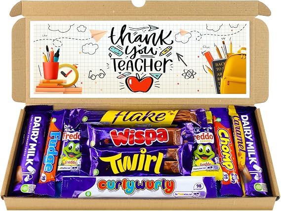 Thank You Teacher Gift | Letter box Chocolate Hamper Selection Box | 10 Fullsize Dairy Milk Chocolate bars | Ideal Gifts For Teachers