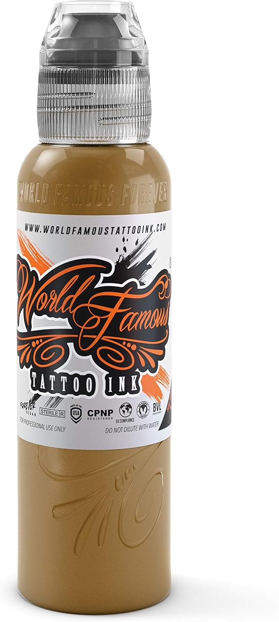 World Famous BrownTattoo Ink, Vegan and Professional Ink, Made in USA, Indian Ink, 1 oz