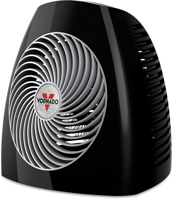 Vornado MVH (2025) Space Heater, 3 Heat Settings, Adjustable Thermostat, Tip-Over Protection, Auto Safety Shut-Off System, Indoor Use, Whole Room Heating, Black