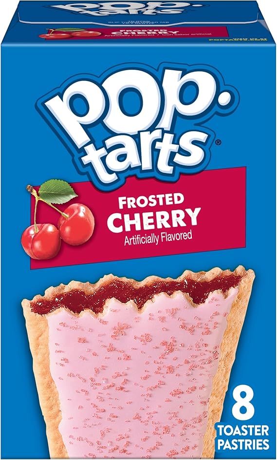 Pop-Tarts Toaster Pastry, Breakfast Foods, Baked in the USA, Milk Cherry, 13.5 oz Box (8 Toaster Pastries)