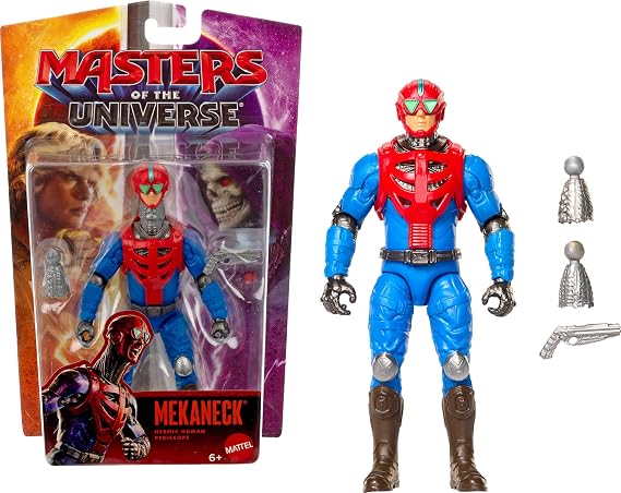Masters of the Universe 2026 Movie Mekaneck 5.5 Inch Action Figure, Heroic Human Periscope Toy, Content Inspired 14 Movable Joints & Blaster