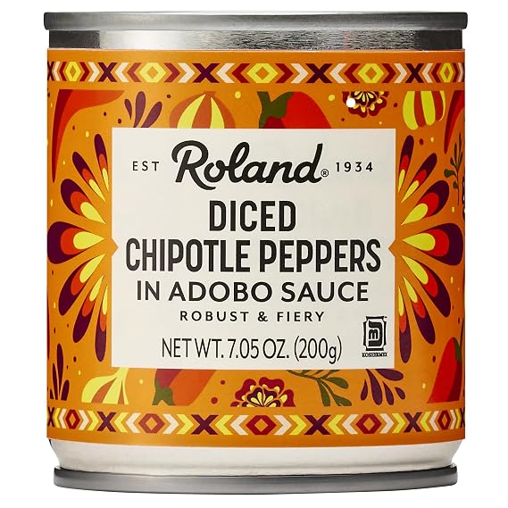 Roland Foods Diced Chipotle Peppers in Adobo Sauce, Specialty Imported Food, 7.05 Ounce, Pack of 1