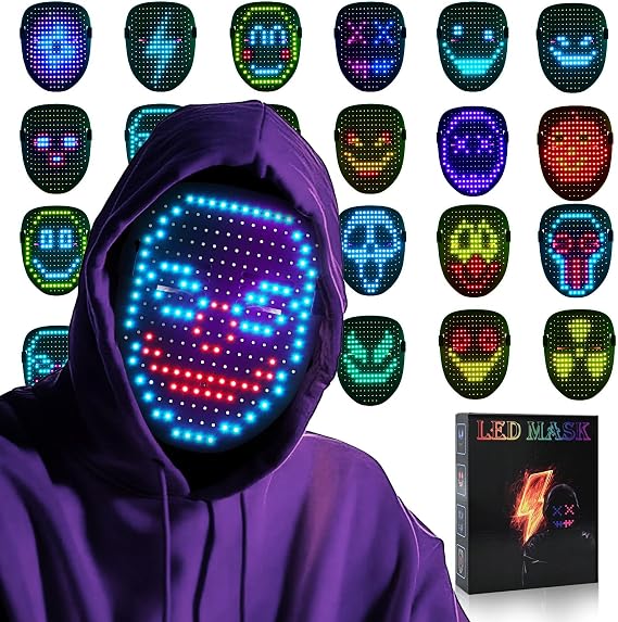 AIGLUN Led mask Light Up Mask with Gesture Sensing, Cool Toy Gifts for Boys