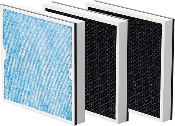 ALORAIR 2-in-1 HEPA/Activated Carbon Filter Replacement Set for PureAiro HEPA Pro/Max 770/870/970Air Scrubber(3 PCS)